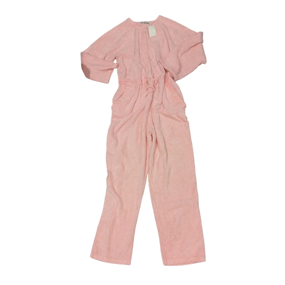 Vintage Chenille Terry Pastel Pink Women's Jumpsuit NWT Loungewear Rare